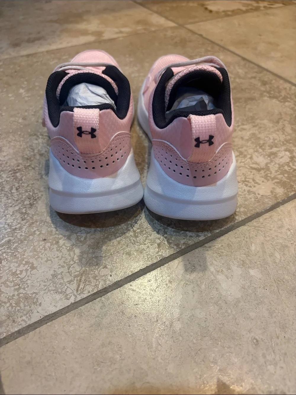 Under Armour Kids Pink & White Athletic Sneakers